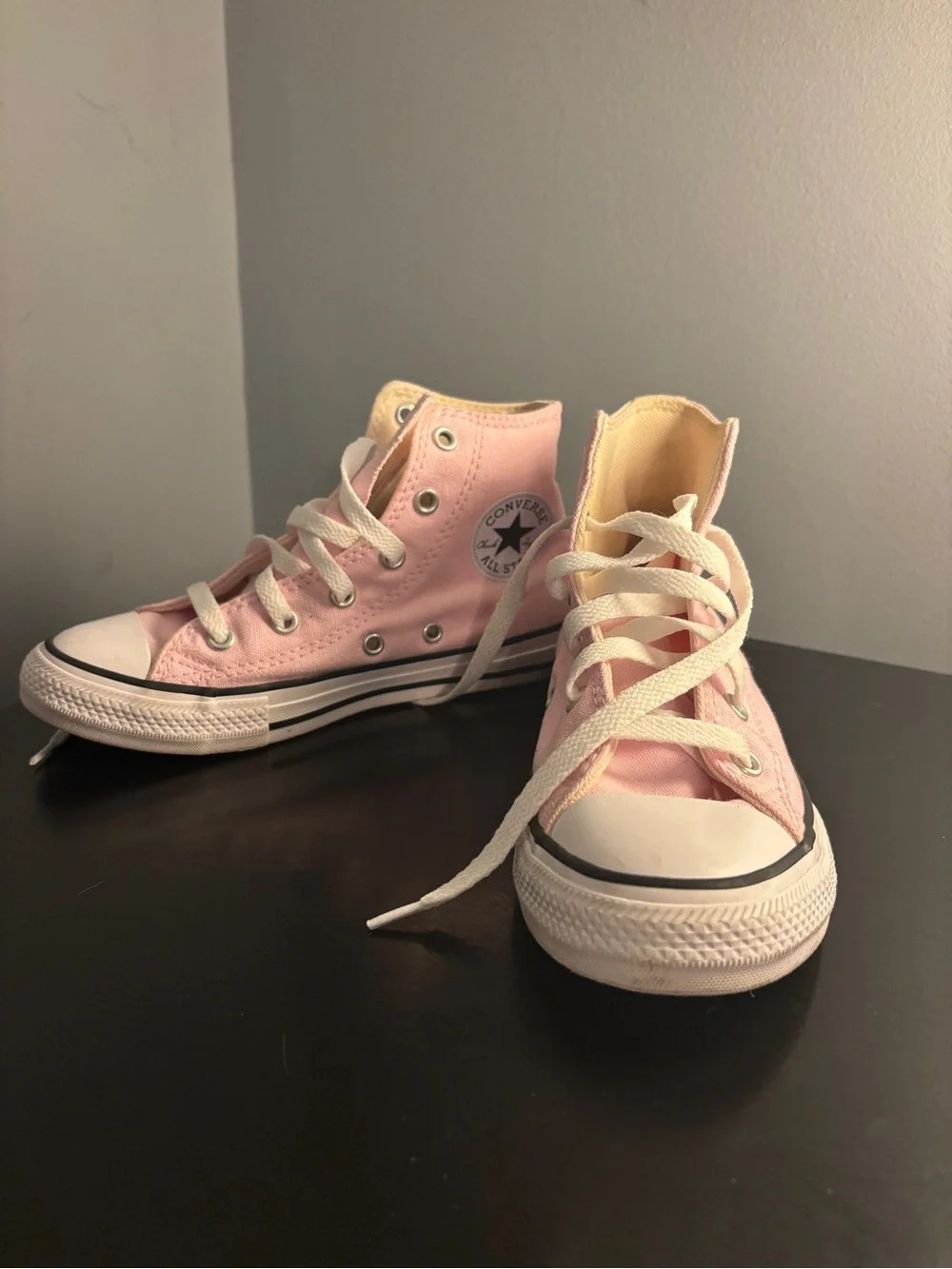 Chuck Taylor Converse High Top Sneakers - Pale Pink and White
